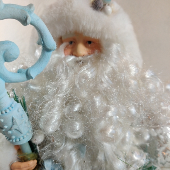 Vintage Dan Dee Silver Robed Christmas Holiday Santa Claus & Winter Staff 1980s - Picture 2 of 13